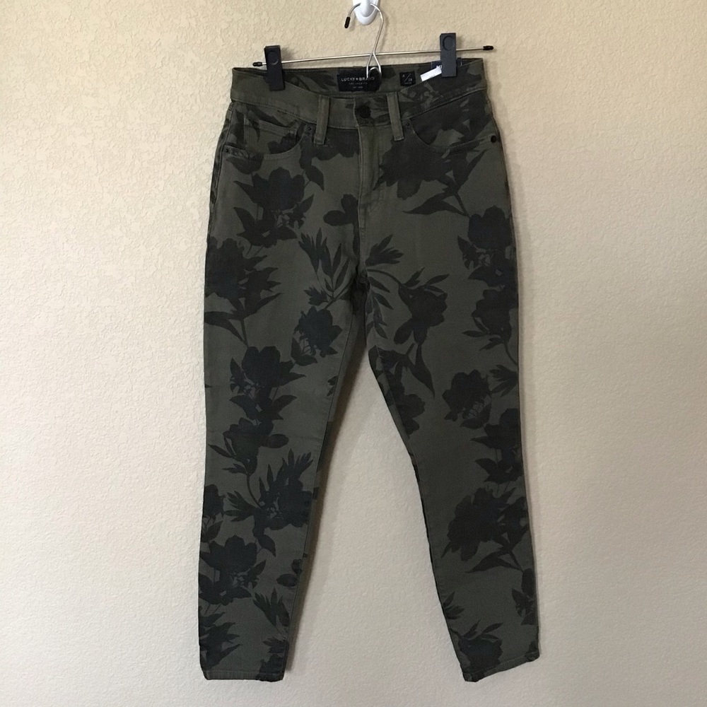Lucky Brand Mid Rise Ava Skinny Jean, Floral Camo, Size 8